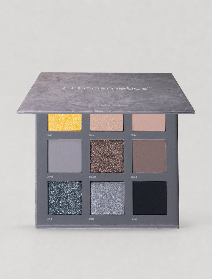 a palette of eyeshadp on a white background